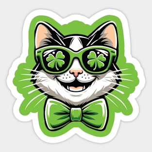 St Patrick's Day Irish Cool Cat Sticker